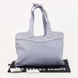 RED Valentino Lilac Leather Double Handle Bow Tote