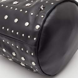 RED Valentino Black Leather Studded Drawstring Bucket Bag