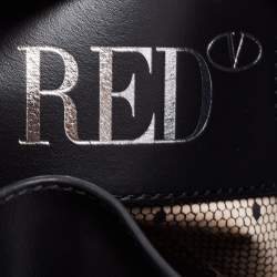 RED Valentino Black Leather Studded Drawstring Bucket Bag