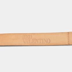 Pre Owned Red Valentino Black Leather Crystal Embellished Wrap Slim Belt S