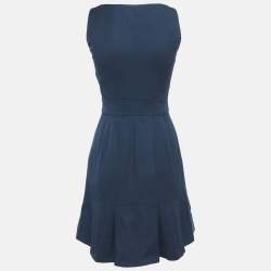 Pre Owned RED Valentino Blue Cotton Pleated Mini Dress S
