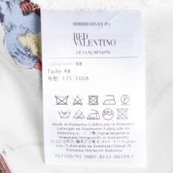 Pre Owned RED Valentino White Bird Print Silk Long Dress L