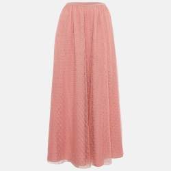 RED Valentino Pink Dot Pattern Tulle Midi Skirt S