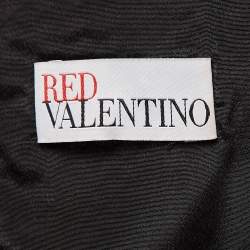 Pre Owned Red valentino Black Crystal Embellished Mesh Flared Short Dress M