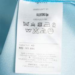 Pre Owned RED Valentino Blue Crepe Sleeveless Mini Dress S