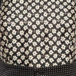 RED Valentino Black/Gold Floral Jacquard Belted Mini Dress S