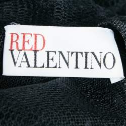 RED Valentino Green/Black Jersey and Lace High Neck Mini Dress L