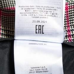 Pre Owned RED Valentino Cream Houndstooth Check Wool Blend Shorts S