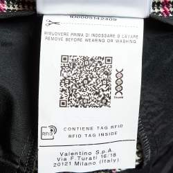 Pre Owned RED Valentino Cream Houndstooth Check Wool Blend Shorts S