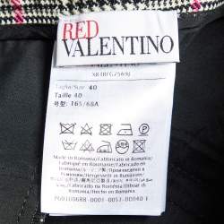 Pre Owned RED Valentino Cream Houndstooth Check Wool Blend Shorts S