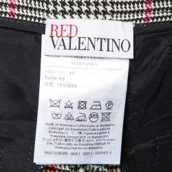 Pre Owned RED Valentino Cream Houndstooth Check Wool Blend Shorts S