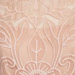 RED Valentino Peach Pink Floral Embroidered Tulle Maxi Dress M