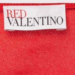 RED Valentino Red Crepe Ruffled Sleeve Mini Dress S