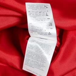 Pre Owned RED Valentino Red Studded Leather Collar and Wool Sleeveless Midi Dress M