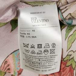 Pre Owned RED Valentino Pink Floral Silk Buttoned Midi Dress L