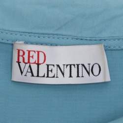 Pre Owned RED Valentino Light Blue Cotton Embroidered Blouse M