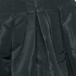 RED Valentino Black Faille Pleated Knee Length Skirt M