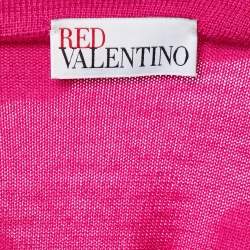 RED Valentino Pink Wool Knit Ruffled Sweater M