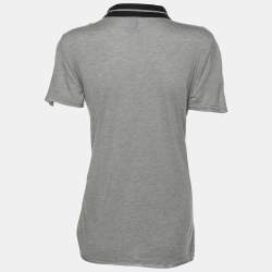 Pre Owned RED Valentino Grey Modal Lace Detailed T-Shirt S
