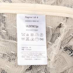 RED Valentino Cream/Black Lace Knit Mini Dress M