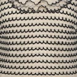 RED Valentino Cream/Black Lace Knit Mini Dress M
