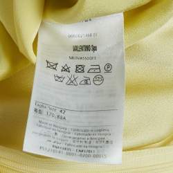 Red Valentino Yellow Crepe Flared Short Dress M