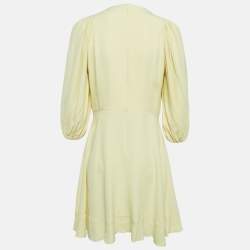 Red Valentino Yellow Crepe Flared Short Dress M