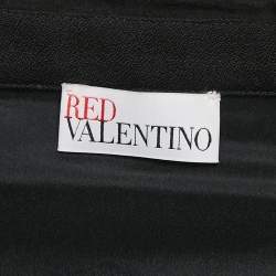 Pre Owned RED Valentino Black Wool Blend and Velvet Sleeveless Mini Dress L