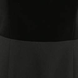 Pre Owned RED Valentino Black Wool Blend and Velvet Sleeveless Mini Dress L