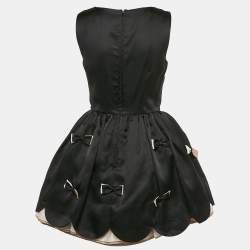 Pre Owned Red Valentino Black Silk Bow Detail Sleeveless Mini Dress S