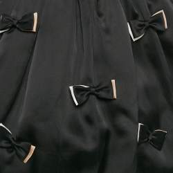 Pre Owned Red Valentino Black Silk Bow Detail Sleeveless Mini Dress S