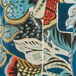 Pre Owned RED Valentino Multicolor Printed Crepe Tie-Up Neck Detail Blouse M