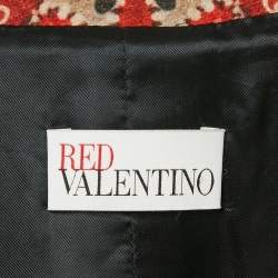 RED Valentino Multicolor Abstract Print Wool Button Front Mini Dress M