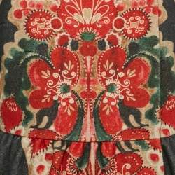 RED Valentino Multicolor Abstract Print Wool Button Front Mini Dress M