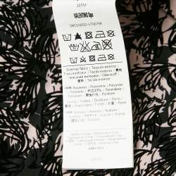 Pre Owned RED Valentino Black/Pink Printed Synthetic Midi Skirt M