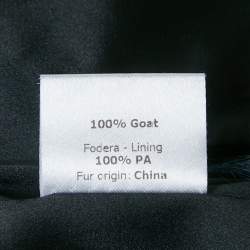 Pre Owned RED Valentino Navy Blue Real Fur Ruffle Detail Belted Vest M