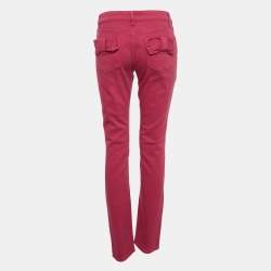 Pre Owned RED Valentino Pink Denim Bow Detail Jeans L Waist 32"