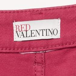 Pre Owned RED Valentino Pink Denim Bow Detail Jeans L Waist 32"