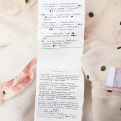 RED Valentino Multicolor Chiffon and Cotton Long Sleeve Midi Dress M