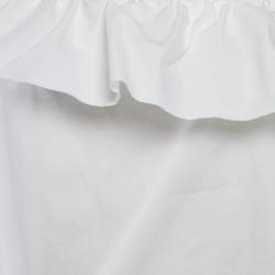RED Valentino White Ruffled One-Shoulder Tie-Up Detail Top L