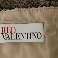 Pre Owned RED Valentino Black/Beige Tulle Sleeveless Short Dress M