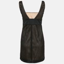 RED Valentino Black Mesh Sleeveless Mini Dress S