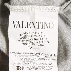 RED Valentino Grey Jersey/Tulle Ruffled Short Dress S