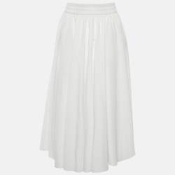 RED Valentino White Cotton Blend Flared Midi Skirt XS