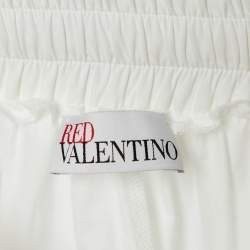 RED Valentino White Cotton Blend Flared Midi Skirt XS