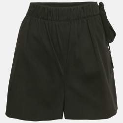 RED Valentino Black Cotton Tie-Up Waist Detail Shorts L