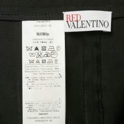 RED Valentino Black Cotton Tie-Up Waist Detail Shorts L