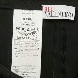 RED Valentino Black Cotton Tie-Up Waist Detail Shorts L