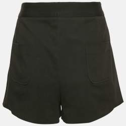 RED Valentino Black Cotton Tie-Up Waist Detail Shorts L