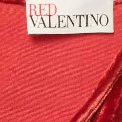 RED Valentino Red Velvet Shirring Detail Maxi Dress XL
